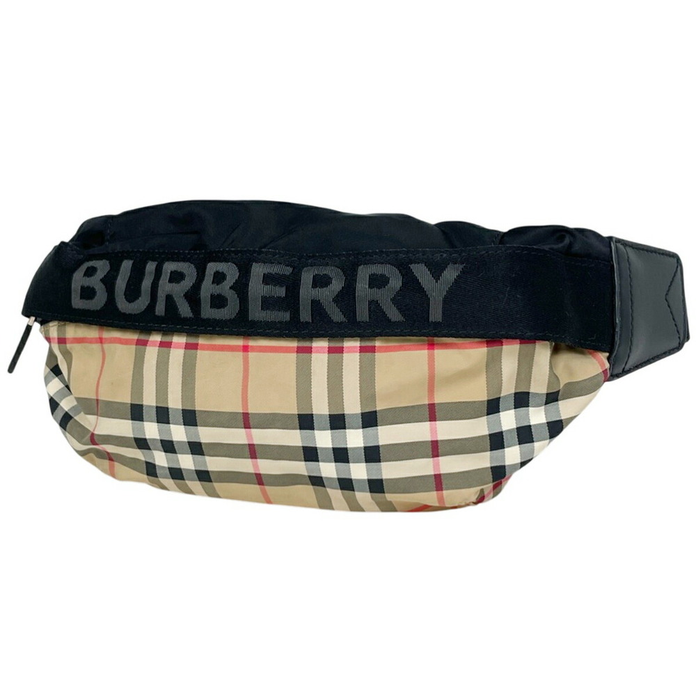 Burberry Check Logo Body Bum Crossbody Belt Bag Waist Beige Black